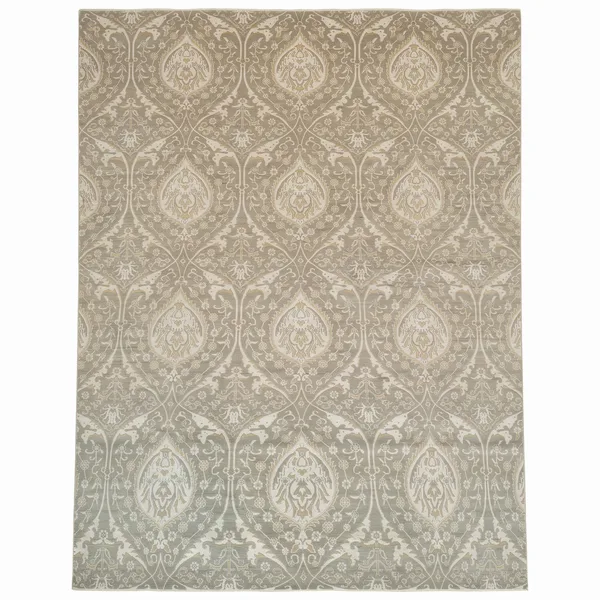 Isfahan All-Over Silver Sage, Isfahan, Iran persian rug, in silver sage, Wool, 305 × 427 cm (10'0" × 14'0"), Nasim Carpets Malaysia