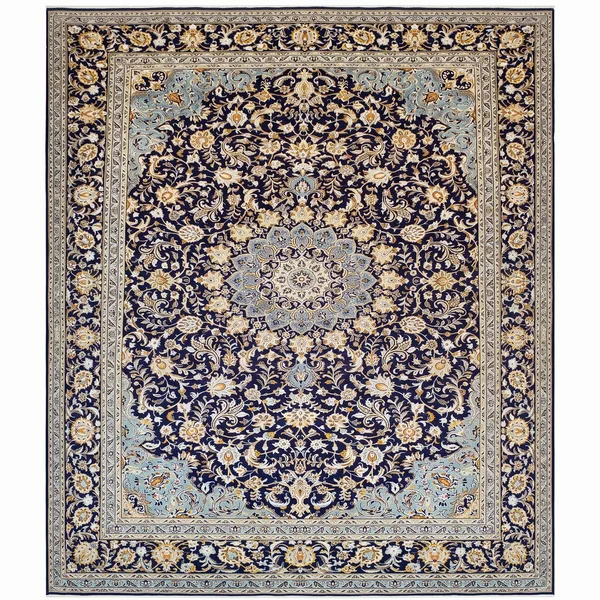 Kashan Medallion Navy, Kashan, Iran persian rug, in midnight navy, Wool, 311 × 411 cm (10'2" × 13'6"), Nasim Carpets Malaysia