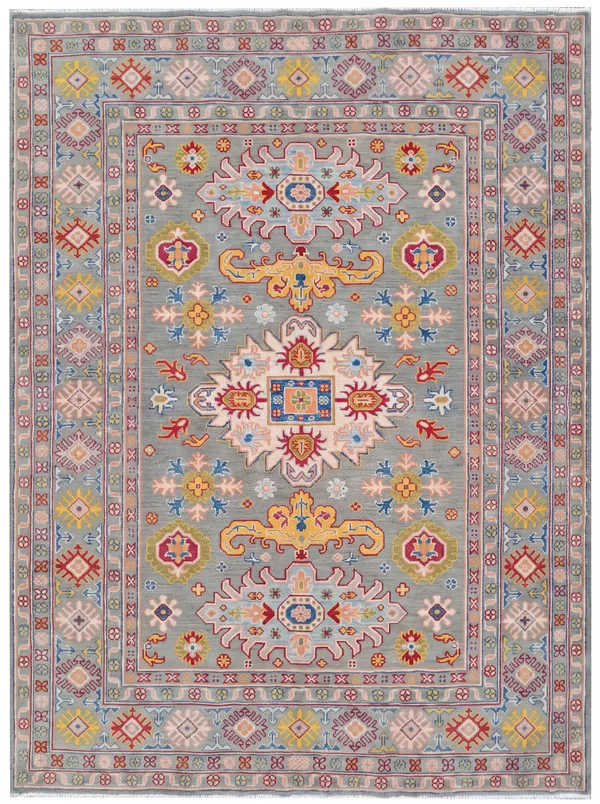 Kazakh Medallion Grey, kazakhstan tribal rug, in slate grey, Wool, 154 × 200 cm (5'1" × 6'7"), Nasim Carpets Malaysia